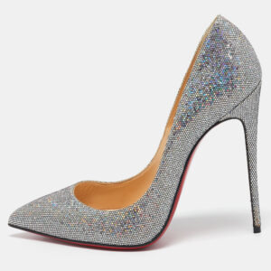Christian Louboutin  Silver Glitter Pigalle Follies Pumps Size 40.5