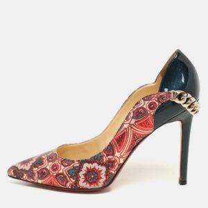 Christian Louboutin Multicolor Printed Leather Dorepi Pumps Size 39