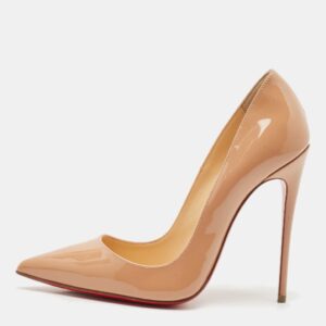 Christian Louboutin Beige Patent Leather Pigalle Follies Pumps Size 36