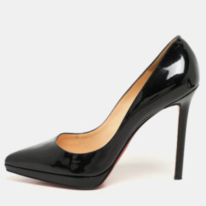 Christian Louboutin Black Patent Leather Pigalle Plato Pumps Size 39.5