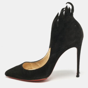 Christian Louboutin Black Suede Victorina Flame Pumps Size 36.5