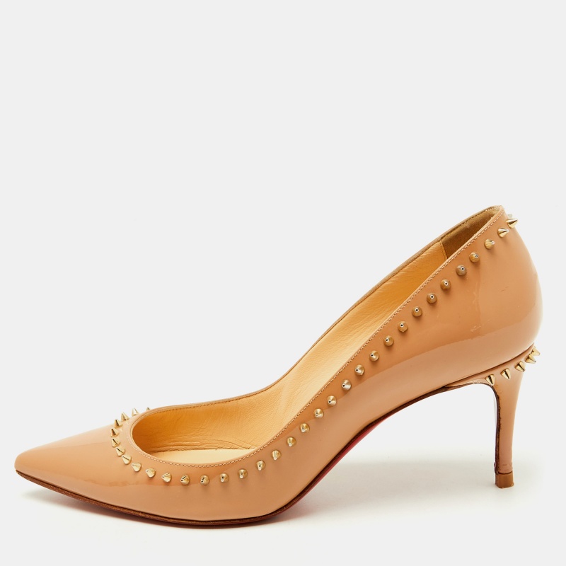 luxury-women-christian-louboutin-used-shoes-p1154168-1747378233-011 Christian Louboutin Beige Patent Leather Anjalina Pumps Size 35.5
