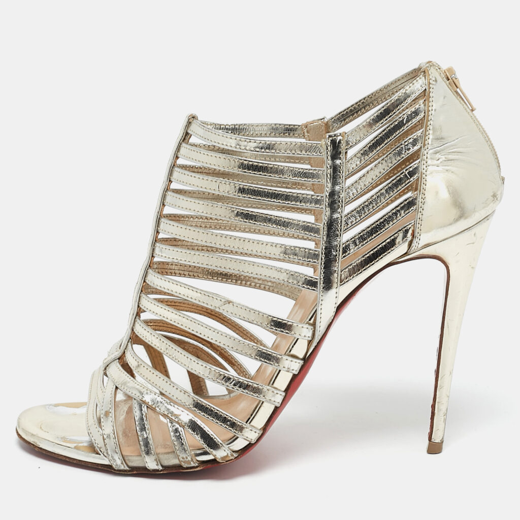 luxury-women-christian-louboutin-used-shoes-p1158098-008 Christian Louboutin Light Gold Leather City Jolly Cage Sandals Size 38.5