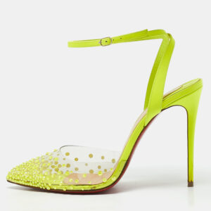 Christian Louboutin Green PVC Spikaqueen Pumps Size 37