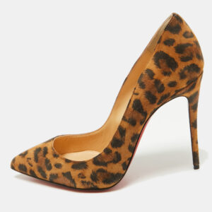 christian louboutin brown suede leopard print so kate pumps size 37.5