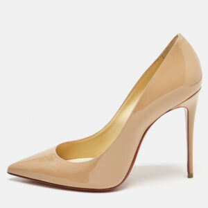 Christian Louboutin Beige Patent Leather Kate Pumps Size 37
