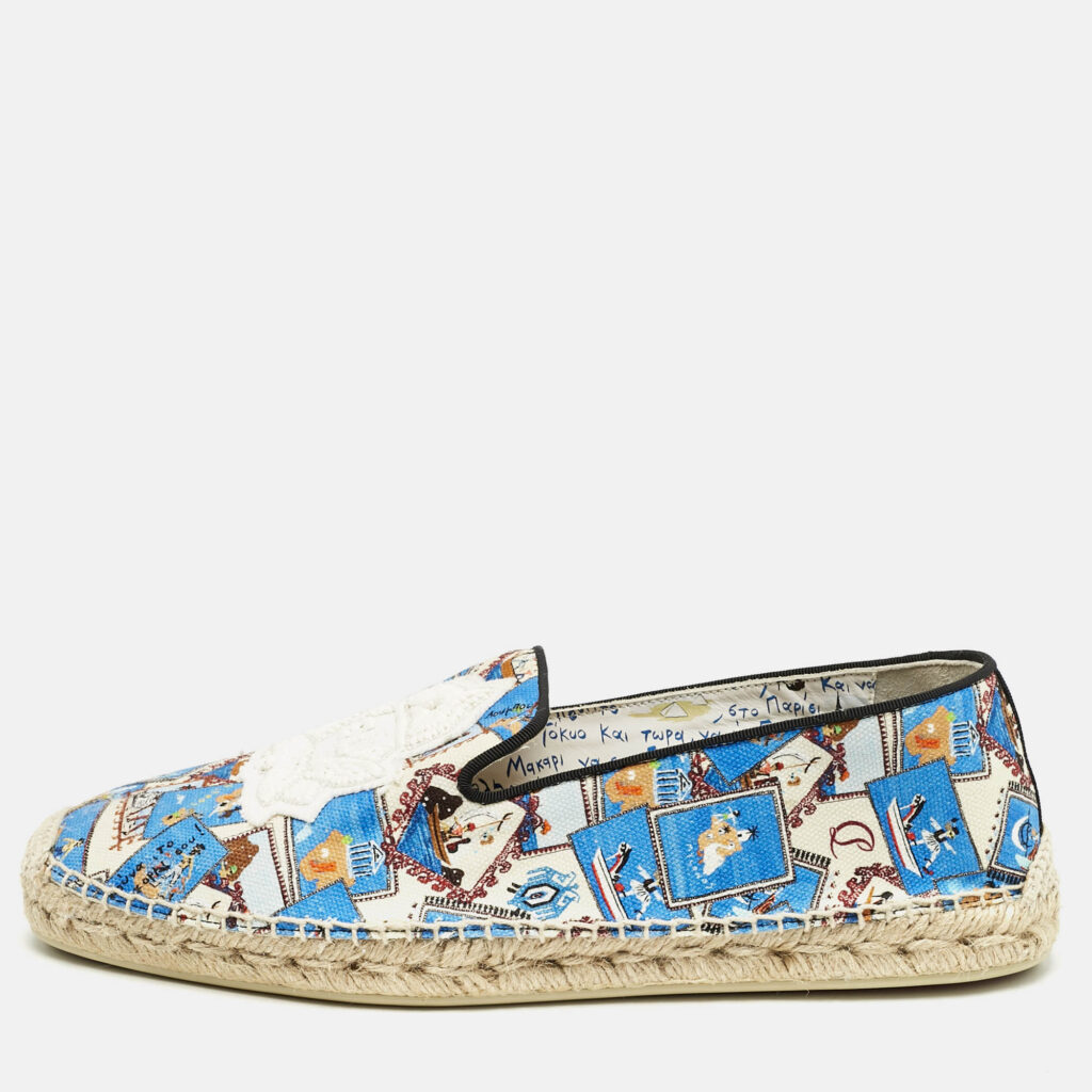 luxury-women-christian-louboutin-used-shoes-p1161798-010.jpg Christian Louboutin Multicolor Canvas Galia Espadrille Flats Size 41