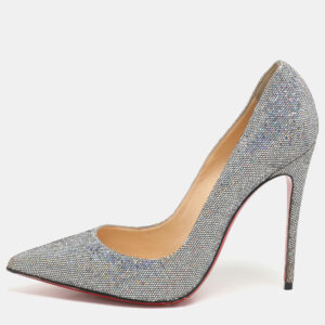 Christian Louboutin Silver Glitter Pigalle Follies Pumps Size 39.5