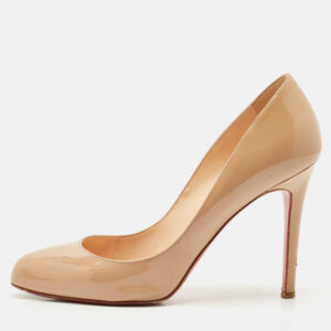Christian Louboutin Beige Patent Leather Fifi Pumps Size 38.5