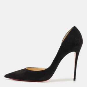 Christian Louboutin Black Velvet Iriza Pointed Toe D'orsay Pumps Size 39