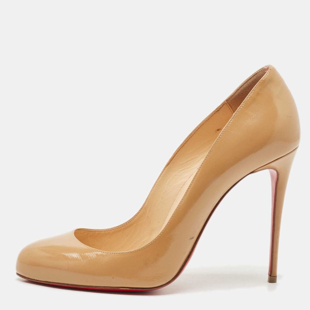 luxury-women-christian-louboutin-used-shoes-p1169024-003 Christian Louboutin Brown Leather New Simple Pumps Size 39