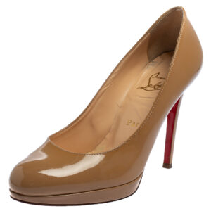 Christian Louboutin Beige Patent Leather Neofilo Pumps Size 36.5
