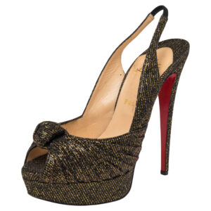 Stuart Weitzman Metallic Gold Glitter Platform Pumps Size 41