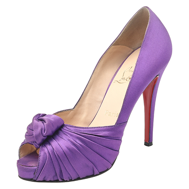 luxury-women-christian-louboutin-used-shoes-p533311-1636434081-005 Christian Louboutin Purple Satin Knotted Greissimo Platform Peep Toe Pumps Size 38