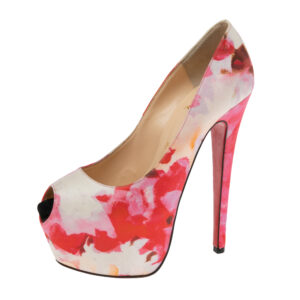 Christian Louboutin Multicolor Popi Fabric Highness Pumps Size 37