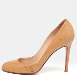 Christian Louboutin Beige Patent Leather Ron Ron Pumps Size 39