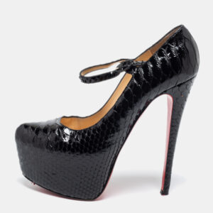Christian Louboutin Black Python Lady Daf Mary Jane Pumps Size 39.5