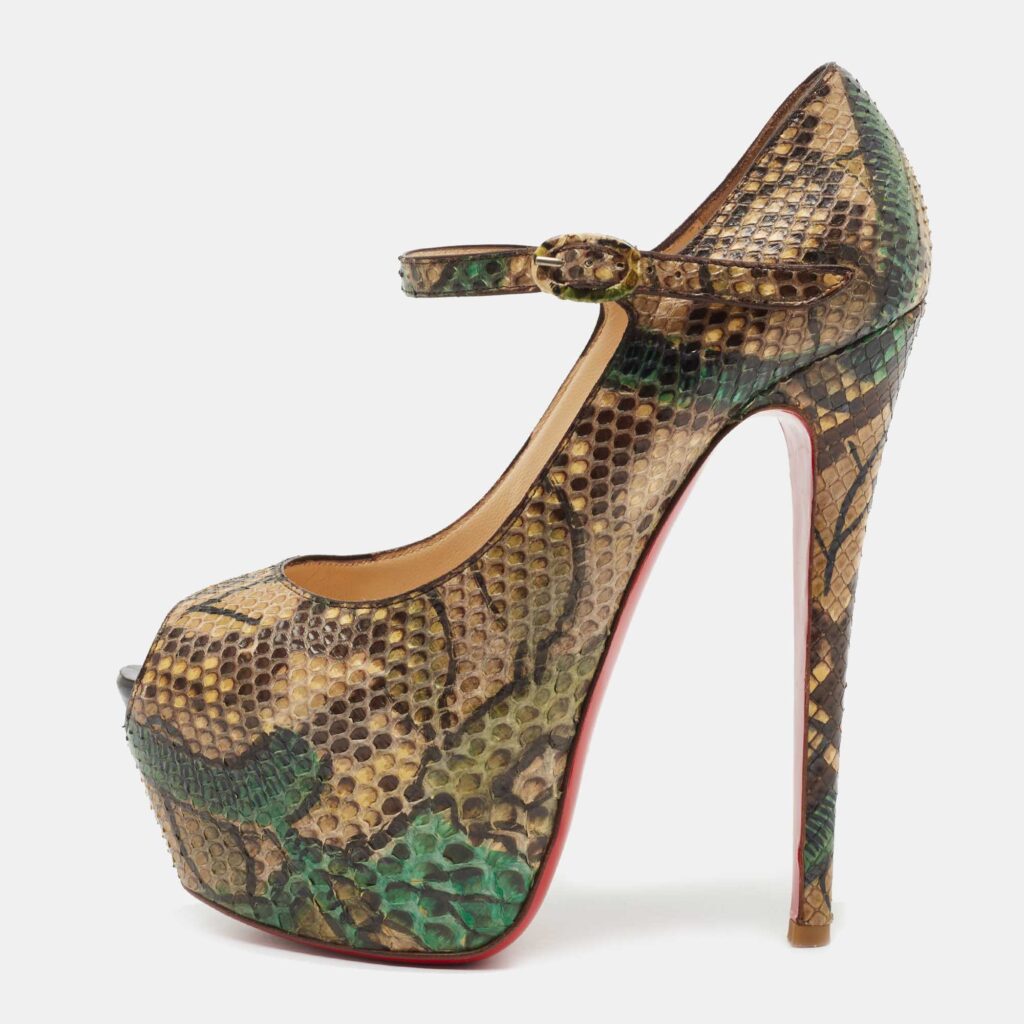 Christian Louboutin Multicolor Python Leather Lady Highness Pumps Size 37