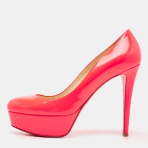 Christian Louboutin Neon Pink Leather Bianca Pumps Size 39.5