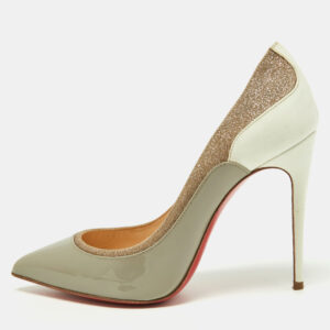 Christian Louboutin Tri-Color Patent Leather and Glitter Tucsick Pumps Size 35.5