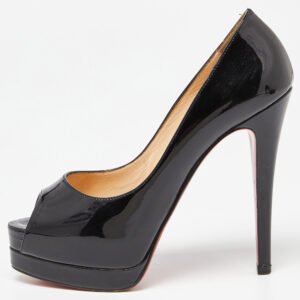 Christian Louboutin Black Patent Leather Altadama Pumps Size 36.5