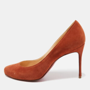 Christian Louboutin Brown Suede Round Toe Pumps Size 38