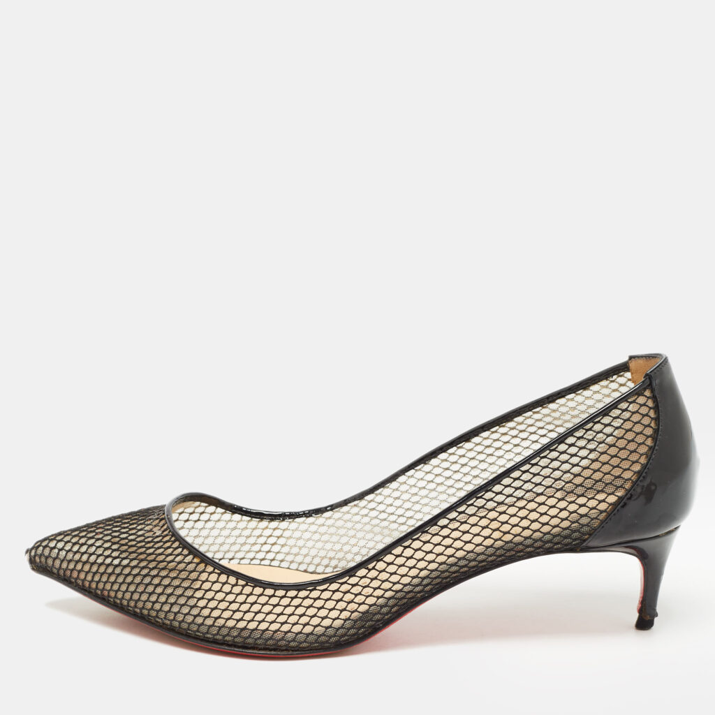 luxury-women-christian-louboutin-used-shoes-p921701-001 Christian Louboutin Black Patent Follies Resille Pumps Size 37.5