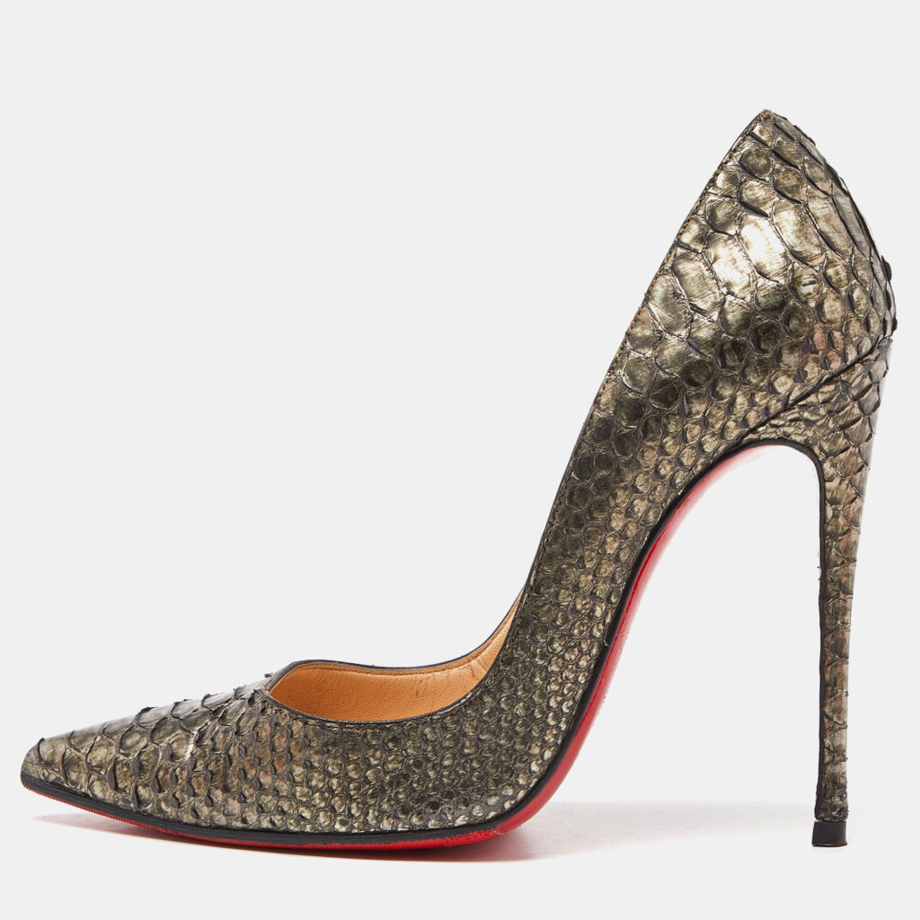 Christian Louboutin Metallic Python So Kate Pumps Size 37.5