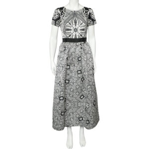Class Cavalli Monochrome Printed Sateen Maxi Dress M