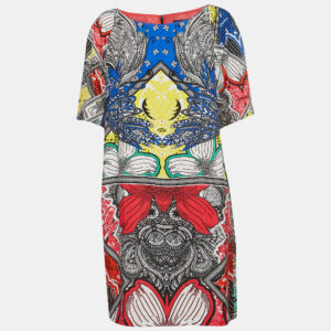 Class by Roberto Cavalli Multicolor Printed Crepe Mini Shift Dress L