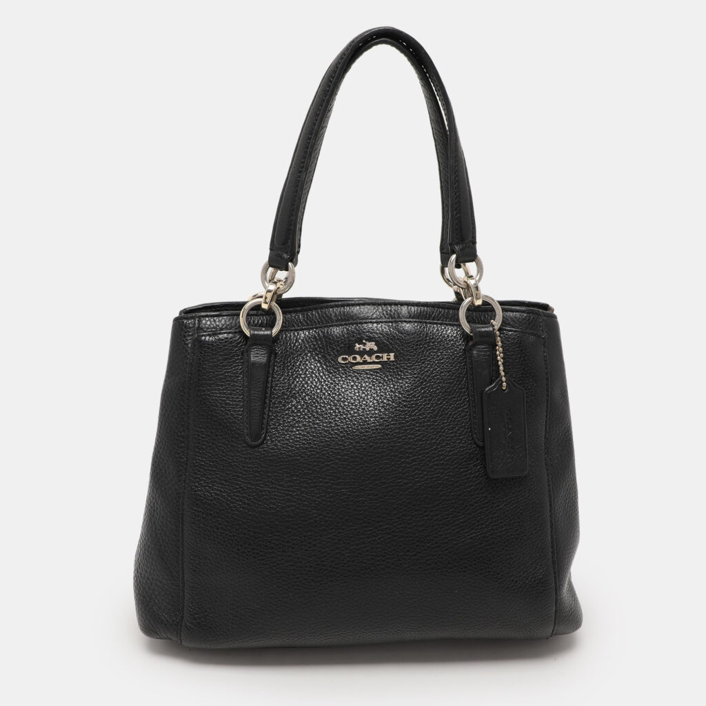 luxury-women-coach-used-handbags-p1083056-018 Coach Black Leather Christie Carryall Satchel