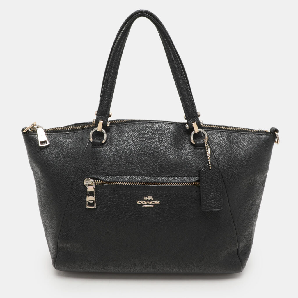 luxury-women-coach-used-handbags-p1135415-001 Coach Black Leather Prairie Satchel