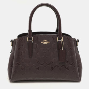 Coach Burgundy Patent Leather Mini Sage Carryall Satchel
