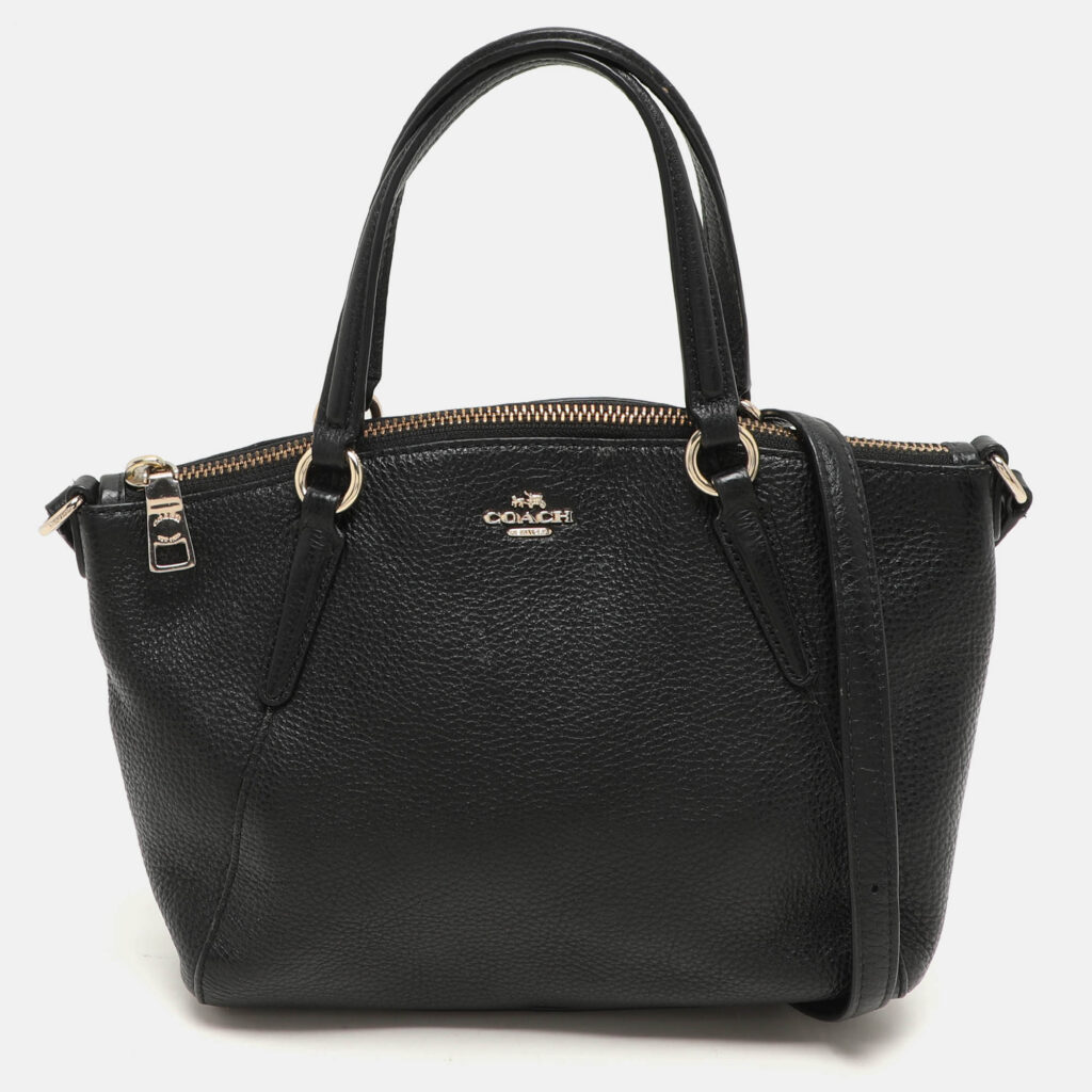 luxury-women-coach-used-handbags-p1156369-015 Coach Black Leather Mini Kelsey Satchel