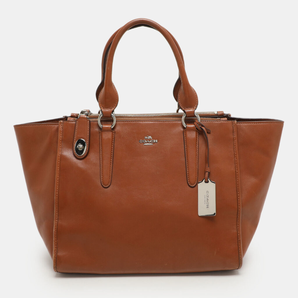 luxury-women-coach-used-handbags-p1156555-028 Coach Brown Leather Crosby Carryall Satchel