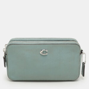 Coach Green Leather Kira Double Zip Crossbody Bag