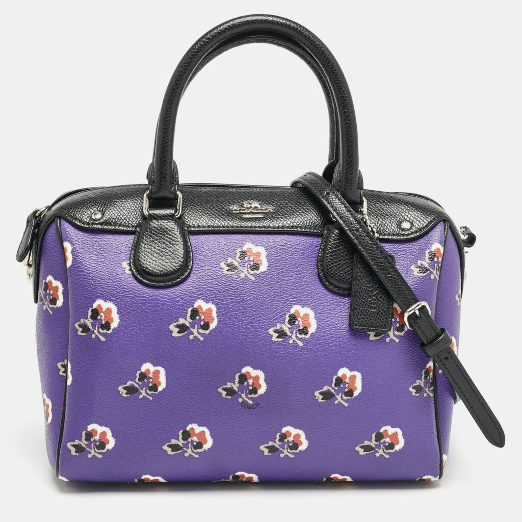 luxury-women-coach-used-handbags-p1162900-010 Coach Multicolor Floral Print Coated Canvas Mini Bennett Satchel