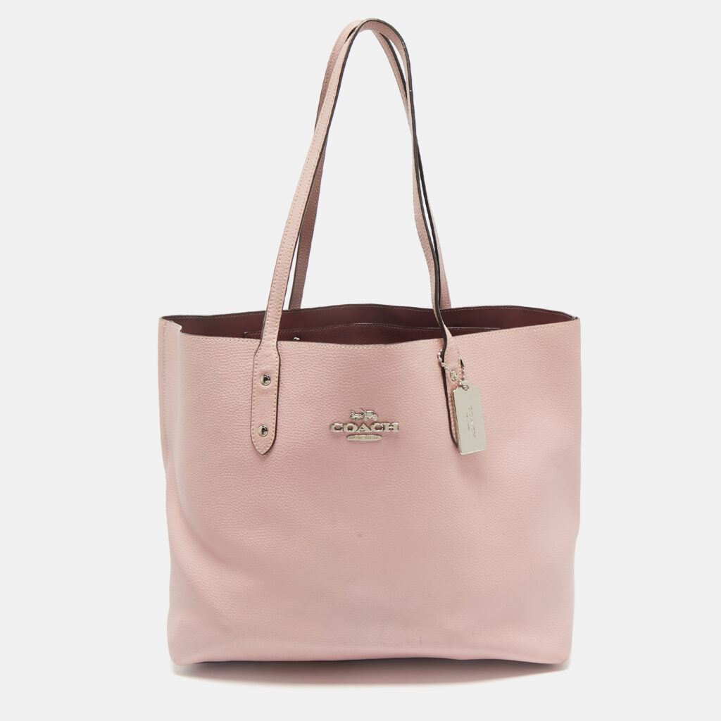 luxury-women-coach-used-handbags-p1165008-012 Coach Pink Leather Large Town Tote