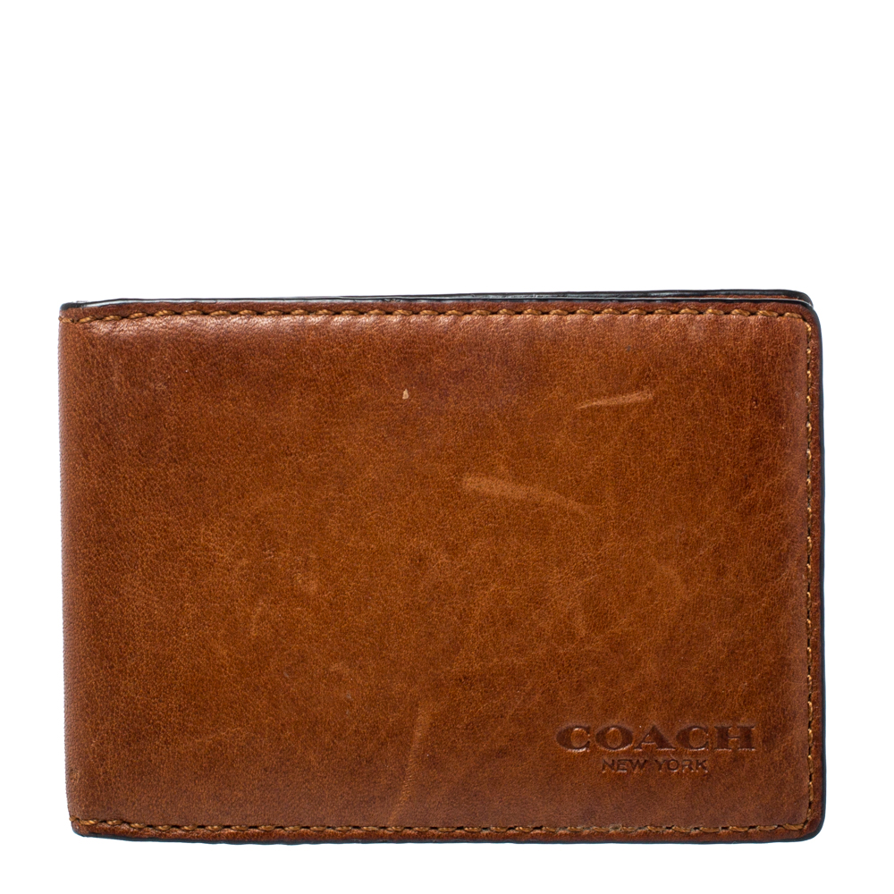 luxury-women-coach-used-handbags-p366738-004 Coach Brown Leather Bifold Card Holder
