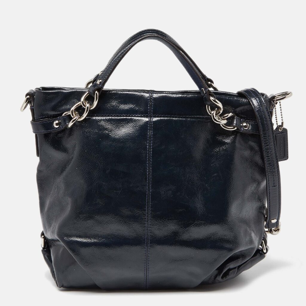 luxury-women-coach-used-handbags-p889310-009 Coach Blue Patent Leather Brooke Hobo
