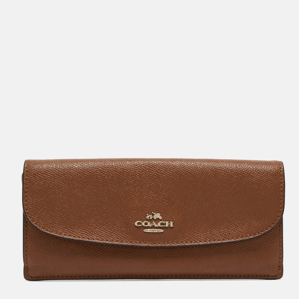 luxury-women-coach-used-handbags-p925811-012 Coach Brown Leather Flap Continental Wallet