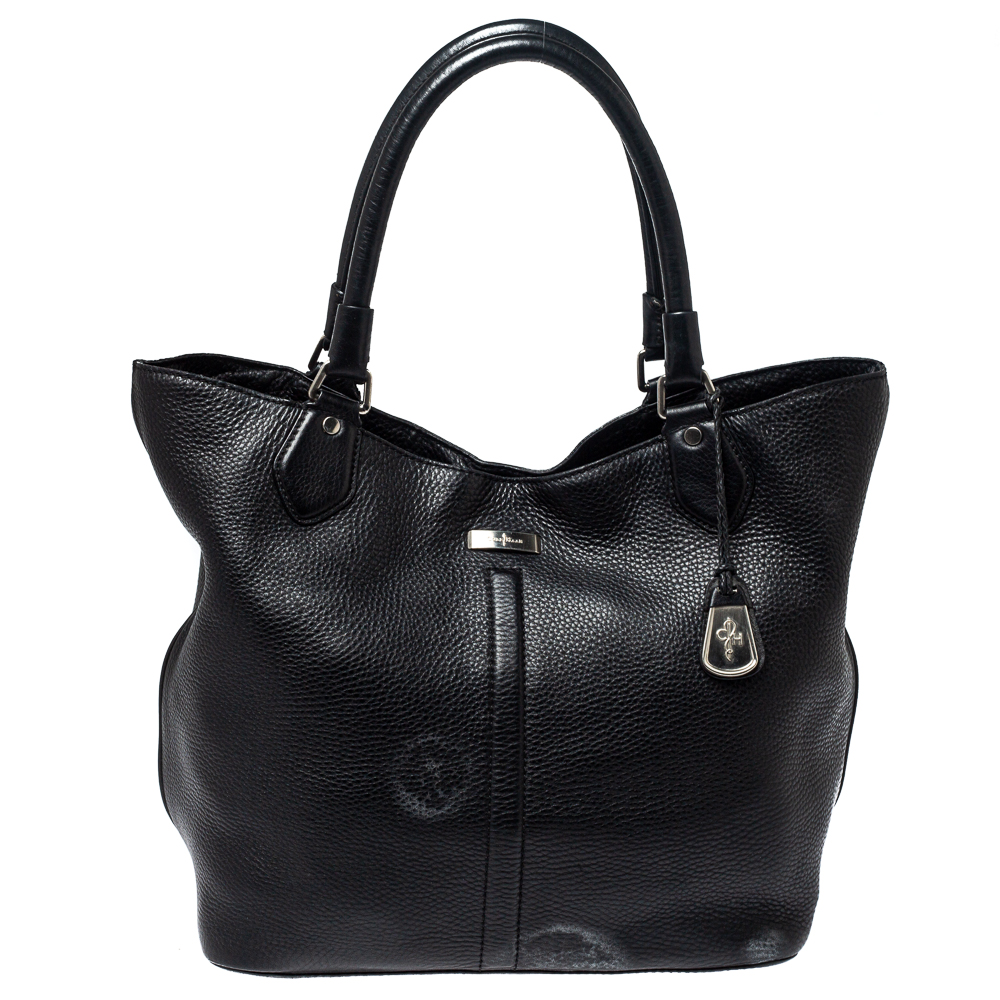 luxury-women-cole-haan-used-handbags-p368192-005 Cole Haan Black Grained Soft Leather Tote