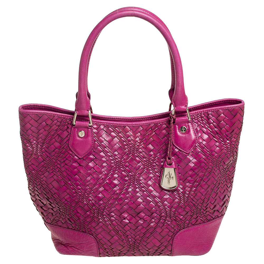 luxury-women-cole-haan-used-handbags-p446397-004 Cole Haan Majenta Woven Leather Tote