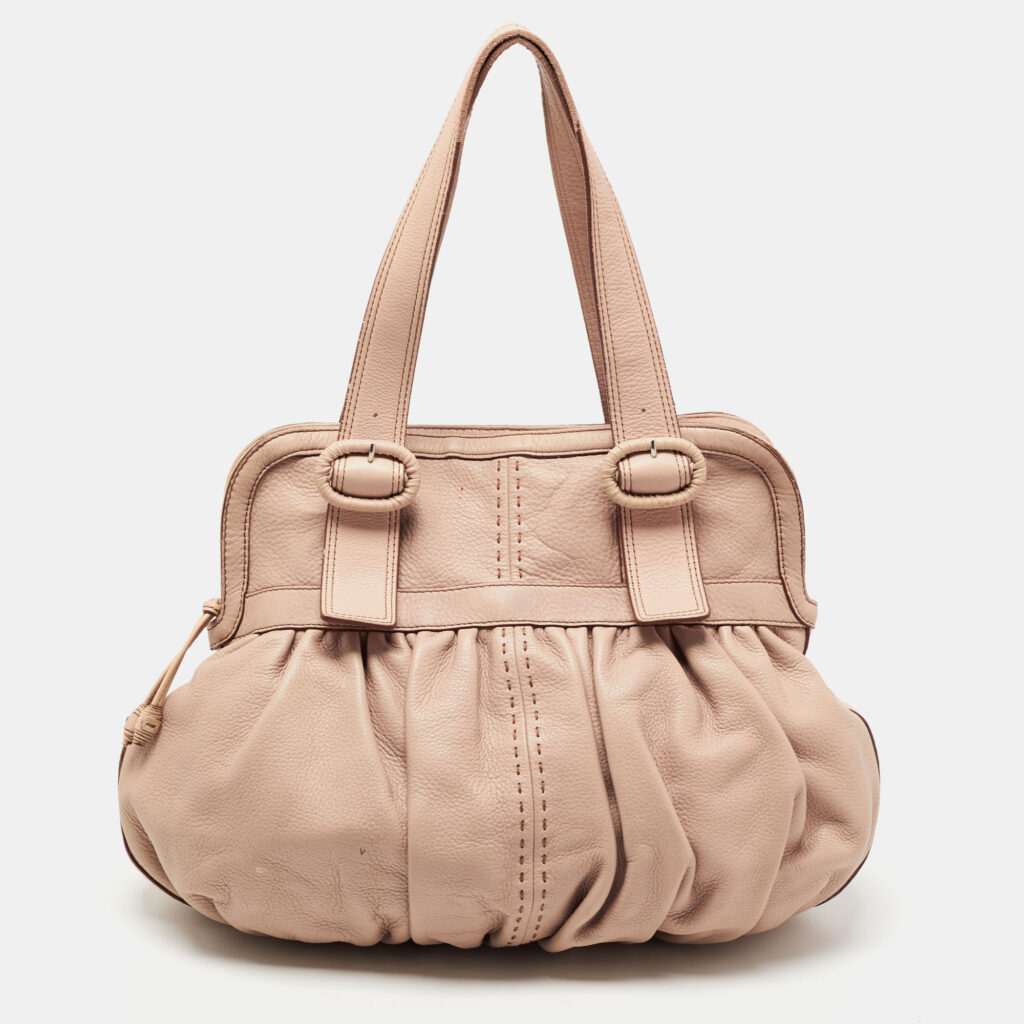 luxury-women-cole-haan-used-handbags-p762886-023 Cole Haan Light Pink Leather Pleated Hobo