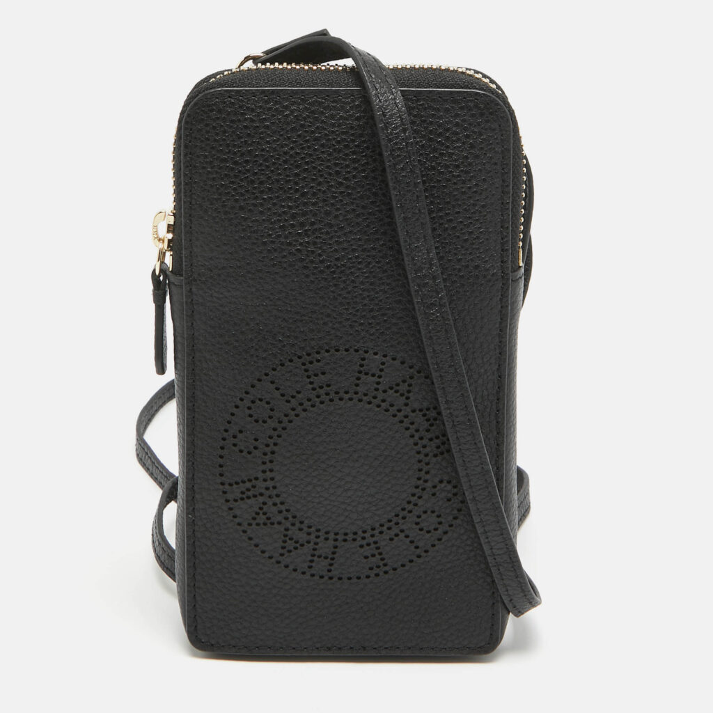 luxury-women-cole-haan-used-handbags-p972154-013 Cole Haan Black Leather Phone Holder Crossbody Bag