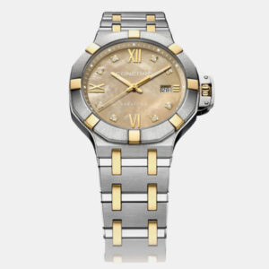 Concord Beige MOP Diamond Stainless Steel 18k Yellow Gold Saratoga 0320535 Quartz Women's Wristwatch 31 mm