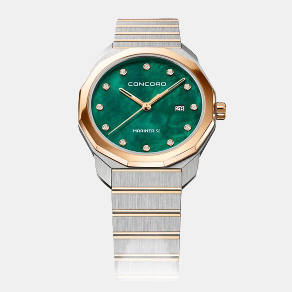 luxury-women-concord-used-watches-p1152887-001 Concord Green MOP Stainless Steel Mariner SL 0320541 Quartz Women's Wristwatch 30 mm