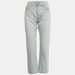 Current/Elliott Light Blue Denim Straight Fit Alta Destroy Jeans M Waist 28"