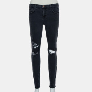 Current Elliot Black Denim Destroyed Stilletto Jeans M
