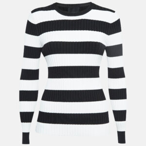 Cynthia Rowley Black/White Stripe Patterned Full Sleeve Sweater M